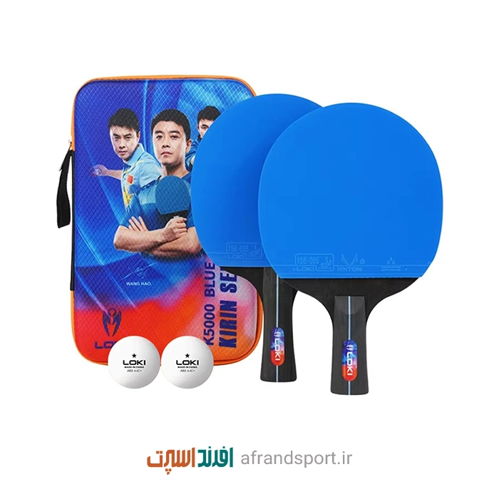 راکت پینگ پنگ لوکی مدل K5000 بسته ۲ عددی به همراه کاور و توپ