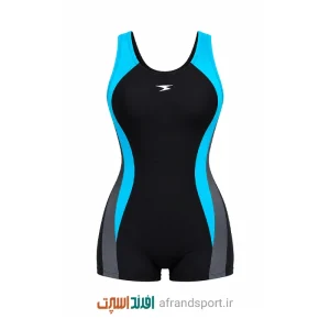 مایو شنا اسپیدو پادار مشکی آبی طوسی